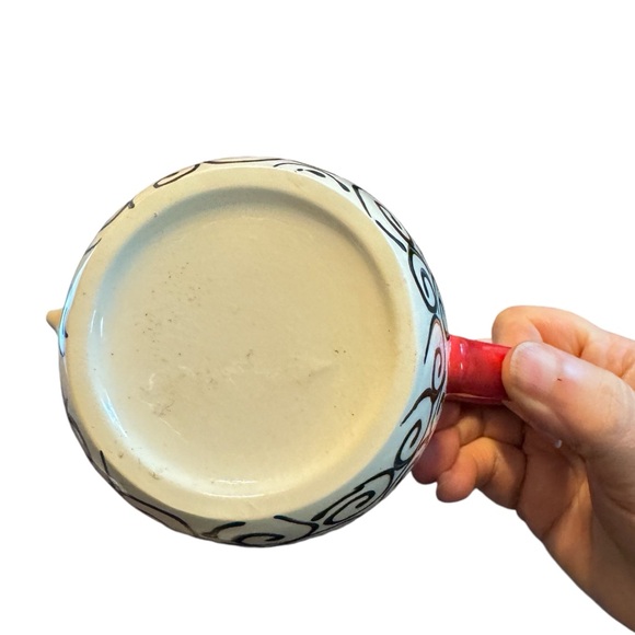 Hand painted Black and White Coffee Mug with Puppy Companion - Picture 6 of 6